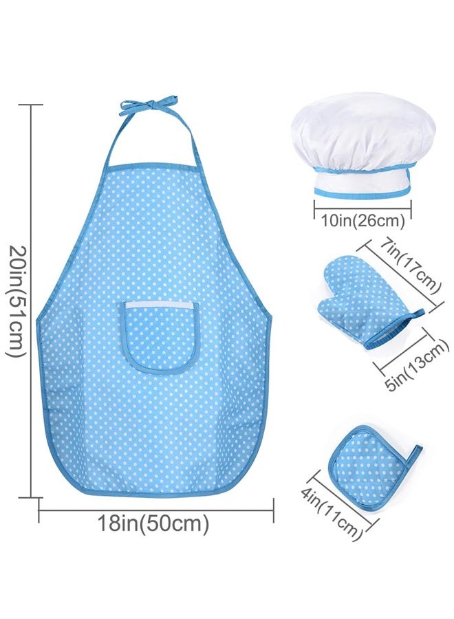 مجموعة زي الطهي للأطفال - مجموعة الطهي والخبز للأطفال 11 قطعة تتضمن منزلة للأطفال ، قبعة الطهي ، الأواني ، قفاف الطهي ، التظاهر باللعب هدية للأطفال البالغين من العمر 3 سنوات وما فوق (أزرق) - Image 5