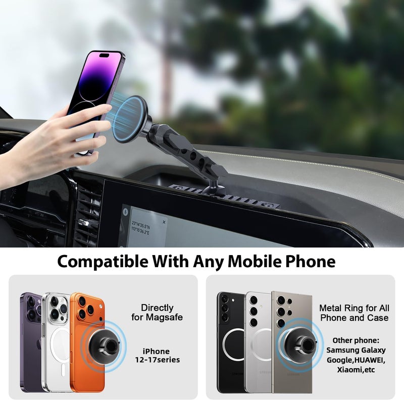 ZKJAYOE for 2022 2023 2024 2025 2026 Chevrolet Silverado & GMC Sierra Phone Mount, 2022+ Chevy Silverado 1500/2500/3500 Magsafe Phone Holder, Only fit 13.4" Touchscreen, 2025 Silverado & Sierra Accessories - Image 3