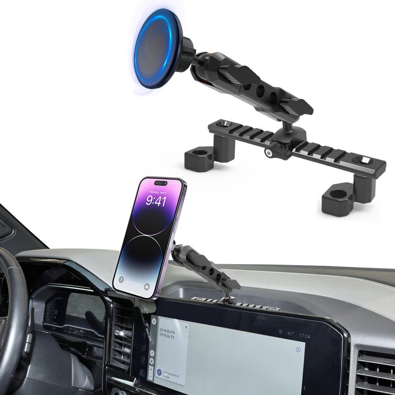 ZKJAYOE for 2022 2023 2024 2025 2026 Chevrolet Silverado & GMC Sierra Phone Mount, 2022+ Chevy Silverado 1500/2500/3500 Magsafe Phone Holder, Only fit 13.4" Touchscreen, 2025 Silverado & Sierra Accessories - Image 1