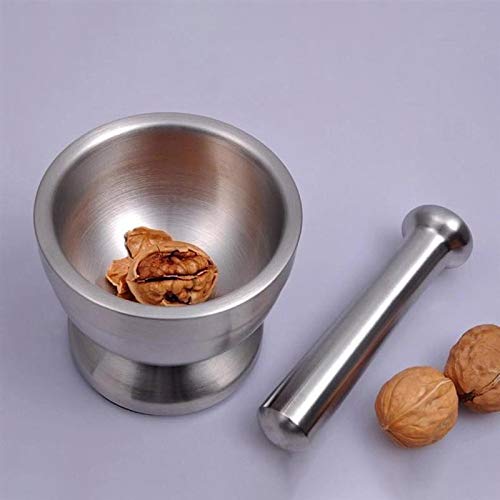 THW® Stainless Steel Mortar and Pestle Set - Heavy-Duty Spice Grinder for Grinding, Crushing, Pounding - Durable Okhli Musli Khalbatta with Non-Slip Base - Perfect for Kitchen & Household Use - Image 5