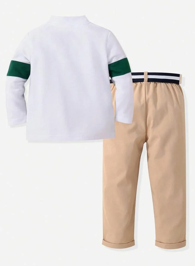 تايك تو Take Two Boys Color Block Polo and Pants Set
