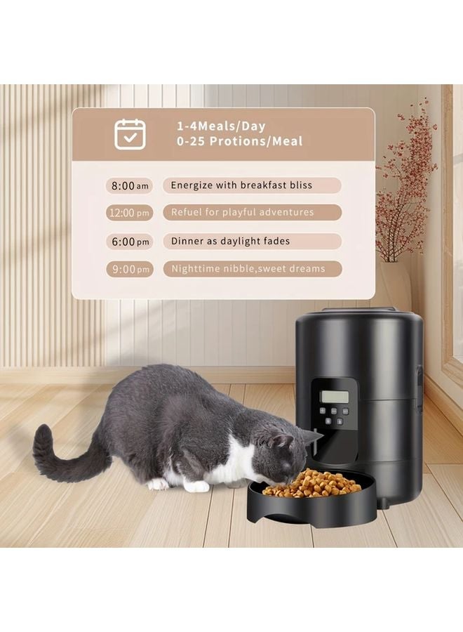 Automatic Cat Feeder 67oz Black Timed USB Powered ABS Easy Disassembly For Small Medium Pets - Image 5