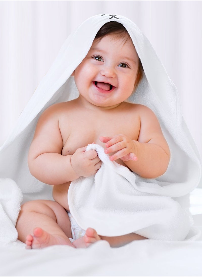 URbazaar 2Pcs Bamboo Hooded Baby Towel,Organic Bamboo Bath Towel for Toddler, Soft and Super Absorbent Washcloth, Machine Washable Towel, Keeps Your Baby Warm & Cosy  - Image 5