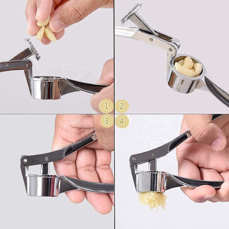 NexGenHub Garlic Crusher Presser Garlic Press MultiFunction Manual Portable Curved Garlic Ginger Cutter Stainless Steel Garlic Grinding Slicer Squeeze MincerChopper for KitchenPack of 1  - Image 4