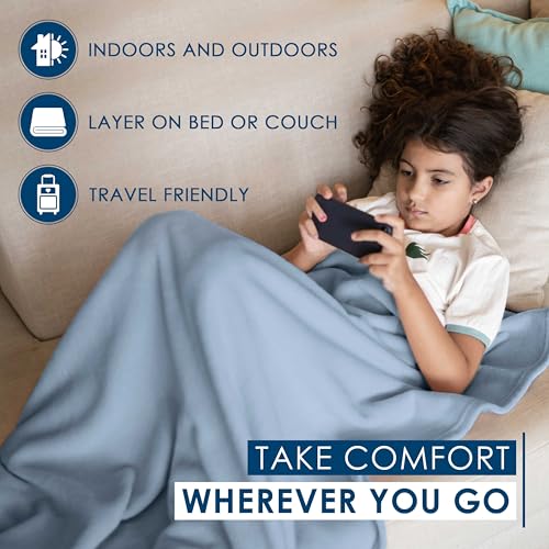 Martex Full/Queen Size Fleece Blanket | Comfy Supersoft Fleece Blanket Full Size – All-Season Light Weight Throw Blanket | Luxuriously Soft | Throw Blanket for Couch and Sofa | Machine Wash | Blue - Image 5
