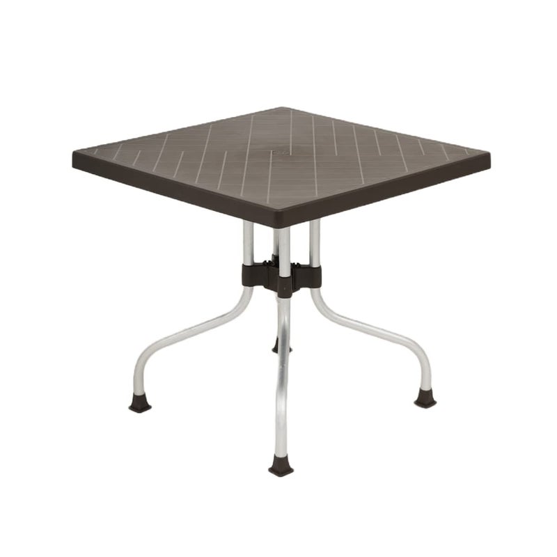 NILKAMAL Nilkamal Orchid SquareShape Plastic Dining Table for Indoor Outdoor Home Office Restaurants Season Rust Brown - Image 5