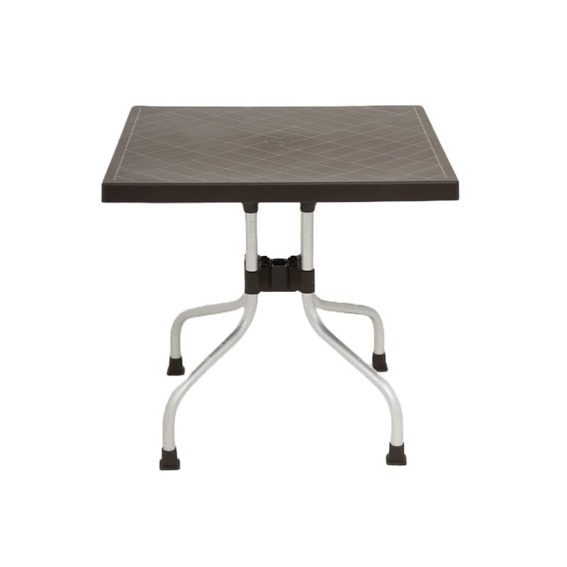 NILKAMAL Nilkamal Orchid SquareShape Plastic Dining Table for Indoor Outdoor Home Office Restaurants Season Rust Brown - Image 3