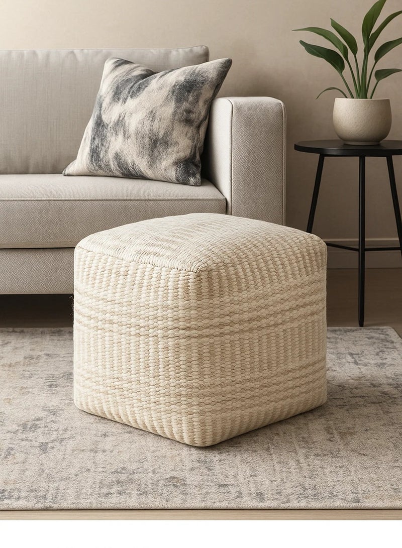 لوفت تينغالبا، بوف مربع، 40×40×40 سم، قماش، عاجي - Image 1