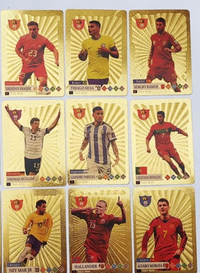 Beauenty Football Star Cards Premier League Star Star Gold Foil Cards 55 English Gold, Silver And Black Colorful Cards Collection Card Book - Image 3