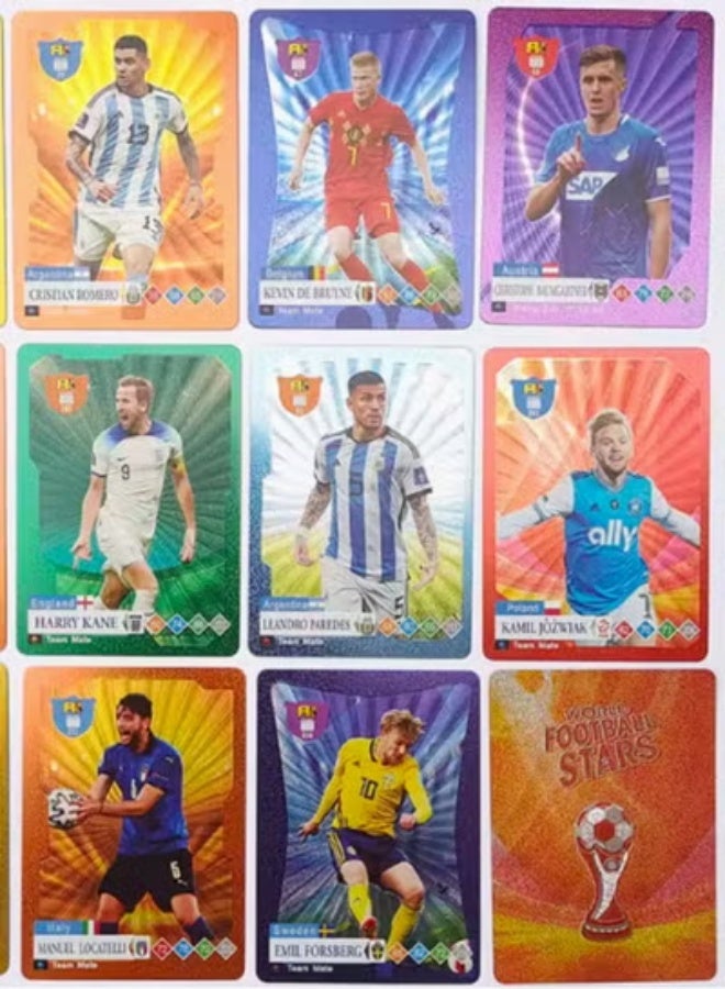 Beauenty Football Star Cards Premier League Star Star Gold Foil Cards 55 English Gold, Silver And Black Colorful Cards Collection Card Book - Image 1