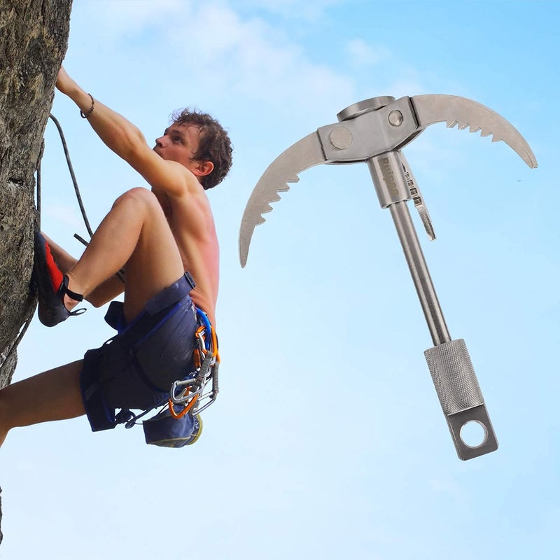 Ruipoo Grappling Hook Folding Claw Multifunctional Stainless Steel Hook for Outdoor Camping Hiking Tree Rock Mountain Climbing - Image 4