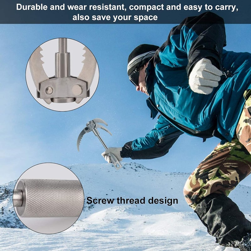 Ruipoo Grappling Hook Folding Claw Multifunctional Stainless Steel Hook for Outdoor Camping Hiking Tree Rock Mountain Climbing - Image 2