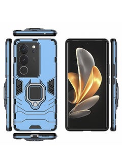 X-level Phone Case Cover Compatible with VIVO V29 5G/V29Pro/S17/S17Pro/S17T with Magnetic Car Mount Ring Holder Kickstand & Shockproof Military Grade Drop Proof Protection Sturdy Bumper Protective Back Cover  - Image 2