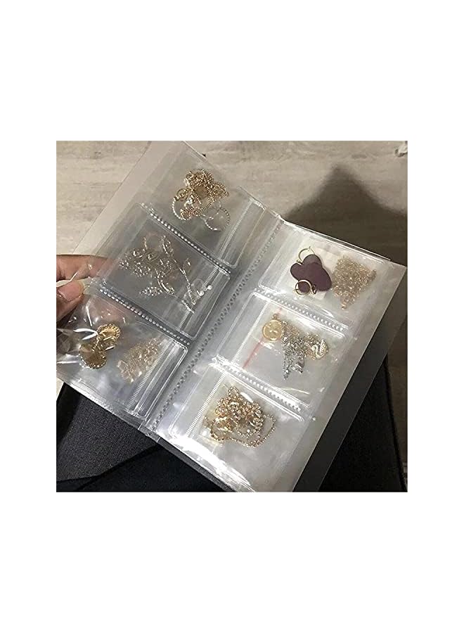 KASTWAVE Jewelry Storage Book, KASTWAVE Earring Organizer Storage Book Small Portable Travel, Anti Oxidation Jewelry Storage Organizer Bag (84 Grids +30pcs Jewelry Storage Bag) - Image 2