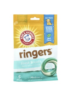 Arm & Hammer Arm & Hammer, Ringers, Fresh Breath Dental Treats For Dogs, Medium, Mint, 5 Pieces, 6.2 oz (175 g)  - Image 1