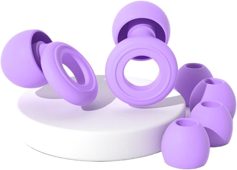 3sets Loop Ear Plugs Sleeping Noise Canceling Ear Plugs Swimming Silicone Ear Breed Stuffer Hear Protector(3Pcs Purple) - Image 1