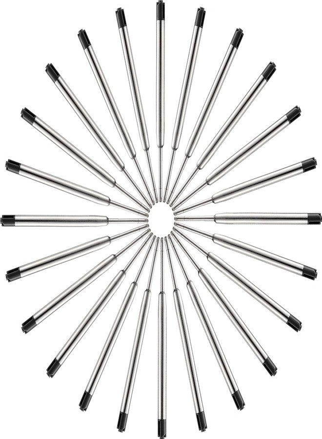 DunBong Pen Refills, Black Ink Refill Pack of 5, Replaceable Ballpoint Pen Refills, Medium Point Metal Refill (Black) - Image 2