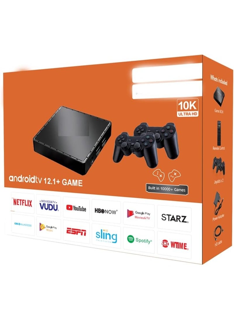 ELTRAZONE Mini Retro Game Console & Android 12 TV Box, 64GB Storage with 2 Wireless Gamepads - Image 1