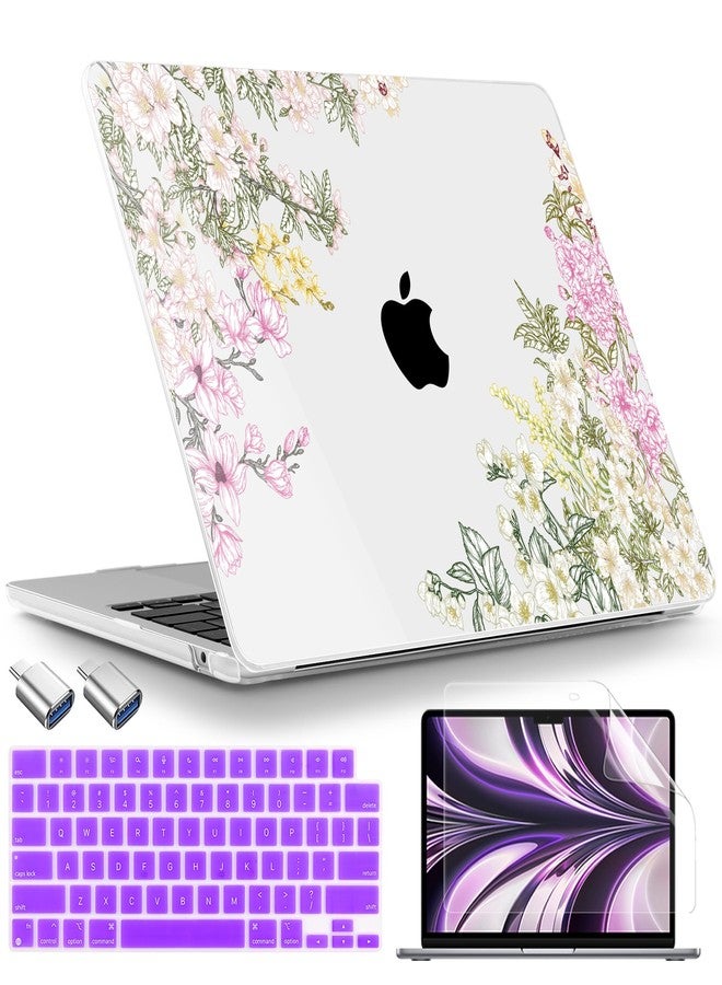 TWOLSKOO Compatible with M4 MacBook Air 13.6 inch Case 2025-2022 Release M4 A3240 M3 A3113 M2 A2681, Plastic Hard Shell & Keyboard Cover & Type C Adapter & Screen Protector, Mobilnoe - Image 1