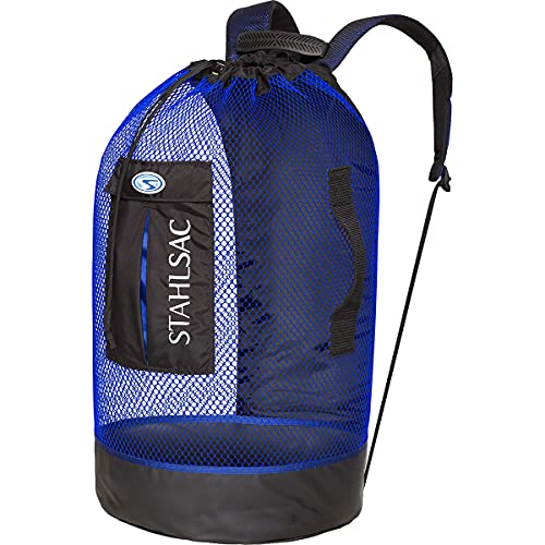 Stahlsac Panama Mesh Backpack: Convienent 103L size, ideal for dive gear, dry pockets, BLUE - Image 1