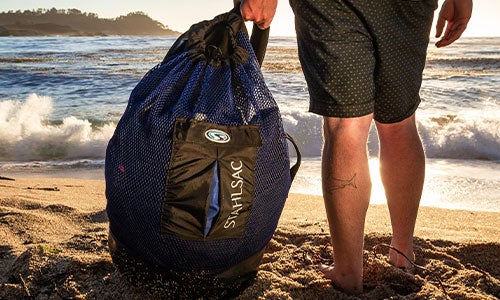 Stahlsac Panama Mesh Backpack: Convienent 103L size, ideal for dive gear, dry pockets, BLUE - Image 2