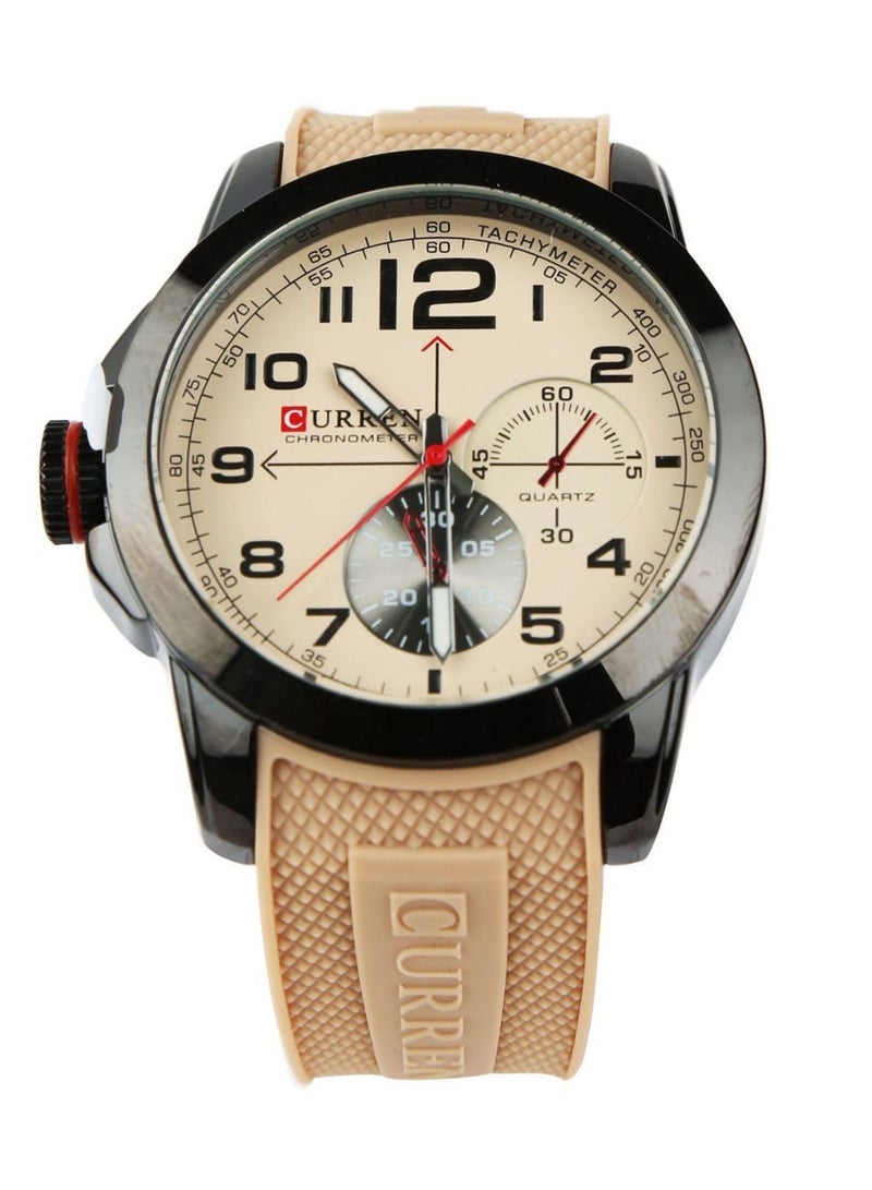 NIBEMINENT Men's Rubber Analog Quartz Watch 8182ABIV