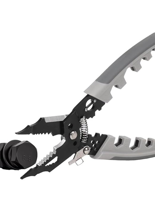 My souq store :3-in-1 Wire Stripping Pliers, Cutter, and Terminal Crimper with Safety Lock - Image 2