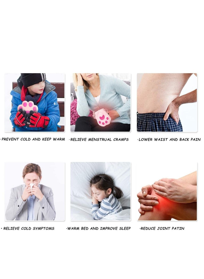 Excefore Hot Water Bottle with Cover, Cat's Claw Shaped, Rubber - Heat Therapy Cold Therapy for Cramps, Pain Relief, Arthritis, Menstrual Cramps,Aches and Pains,Gifts Women Men,350ML (Pink) - Image 2