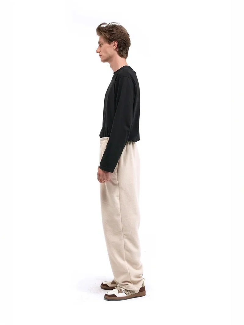 Giesto Beige Natural GIESTO Men's Relaxed Fit Wide Leg Pull-On Pants for Men | Best Price UAE