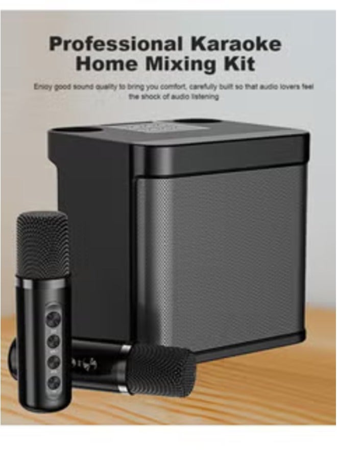 ELTRAZONE YS 203 Wireless Bluetooth Karaoke Speaker with Dual Microphones and Stereo Bass – Black - Image 2