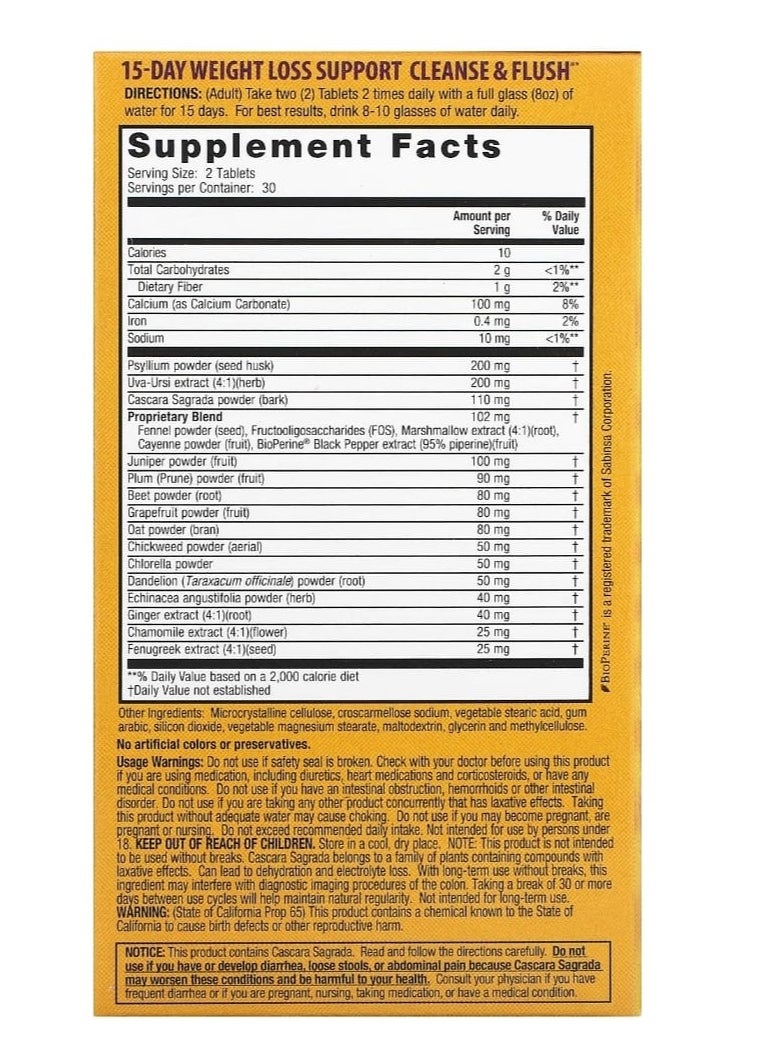 Nature's Secret - 15-Day Weight Loss Support Cleanse & Flush 60 Tablets - Image 1