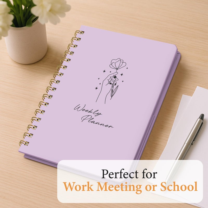 Only Zest Undated Weekly Planner â€“ Minimalist Notebook for Work, Home & Daily Writing | Simple Matte Planner for Goals, Appointments, Notes & Productivity, Elegant Cardstock Pages, Purple - Image 5