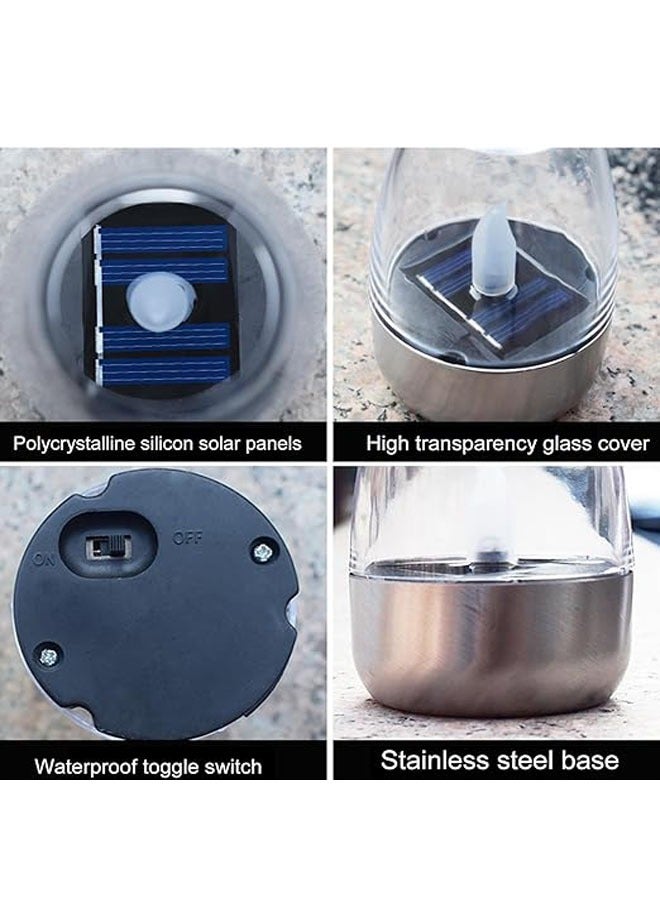 عام شمعة LED بدون لهب - مصباح طاولة مقاوم للماء على شكل كأس نبيذ | شمعة ضوئية محمولة للتزيين في المنتصف، مصباح ليلي داخلي وخارجي، شمعة ضوئية جوية، مصباح حديقة شمسي، مصباح ليلي خارجي. - Image 2