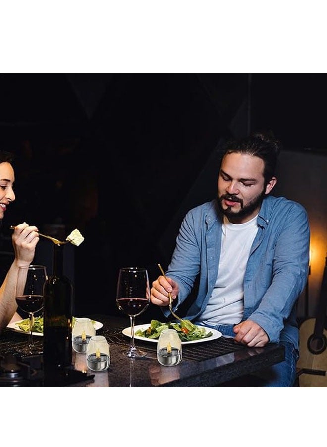 عام شمعة LED بدون لهب - مصباح طاولة مقاوم للماء على شكل كأس نبيذ | شمعة ضوئية محمولة للتزيين في المنتصف، مصباح ليلي داخلي وخارجي، شمعة ضوئية جوية، مصباح حديقة شمسي، مصباح ليلي خارجي. - Image 3