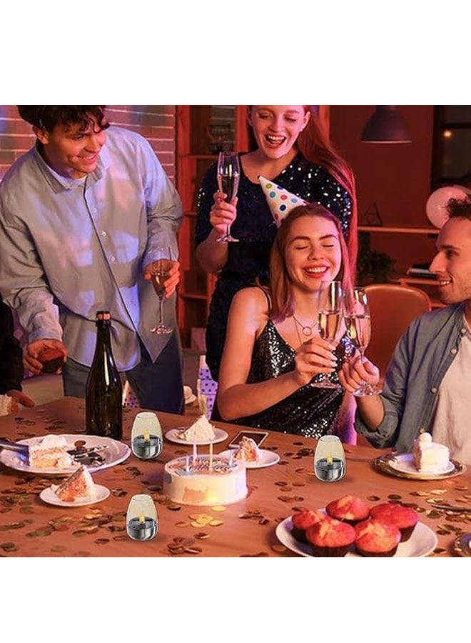 عام شمعة LED بدون لهب - مصباح طاولة مقاوم للماء على شكل كأس نبيذ | شمعة ضوئية محمولة للتزيين في المنتصف، مصباح ليلي داخلي وخارجي، شمعة ضوئية جوية، مصباح حديقة شمسي، مصباح ليلي خارجي. - Image 4