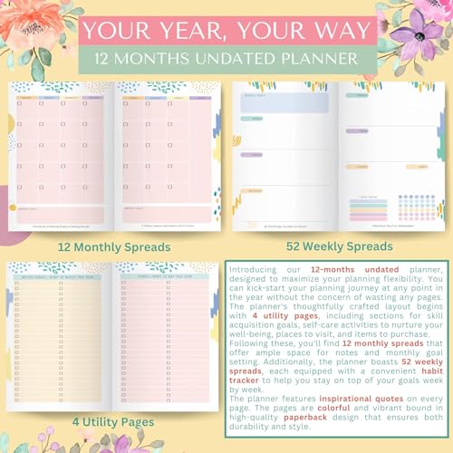 LAURET BLANC 12Months Undated Planner (Believe You Can And You Are Halfway There) - Image 2
