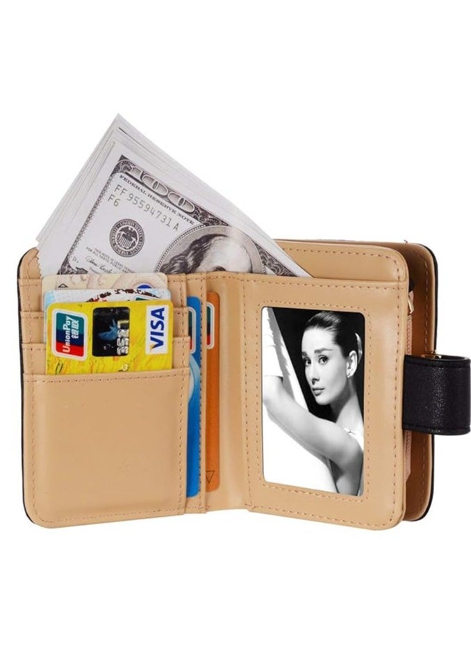 INOVERA (LABEL) Women's Rose Gold Vegan Leather Leaf Bi-fold Card Coin Holder Small Wallet  - Image 3