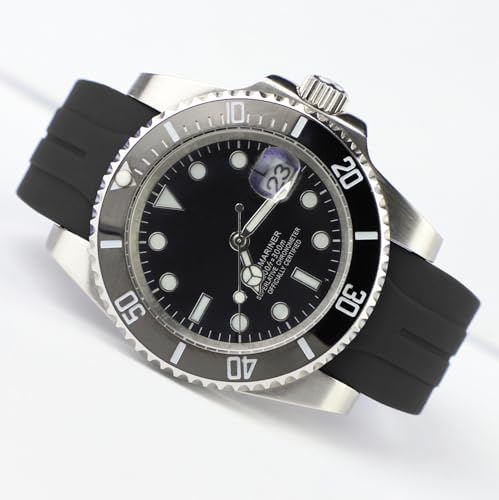 Sight Focus 21mm Curved End Rubber Watch Band for Rolex Omega Citizen Two Way Adjustment Watch Strap fit Small Medium Large Wrist Men Women Waterproof Replacement Universal Watchand Bracelet Wristband Black - Image 4