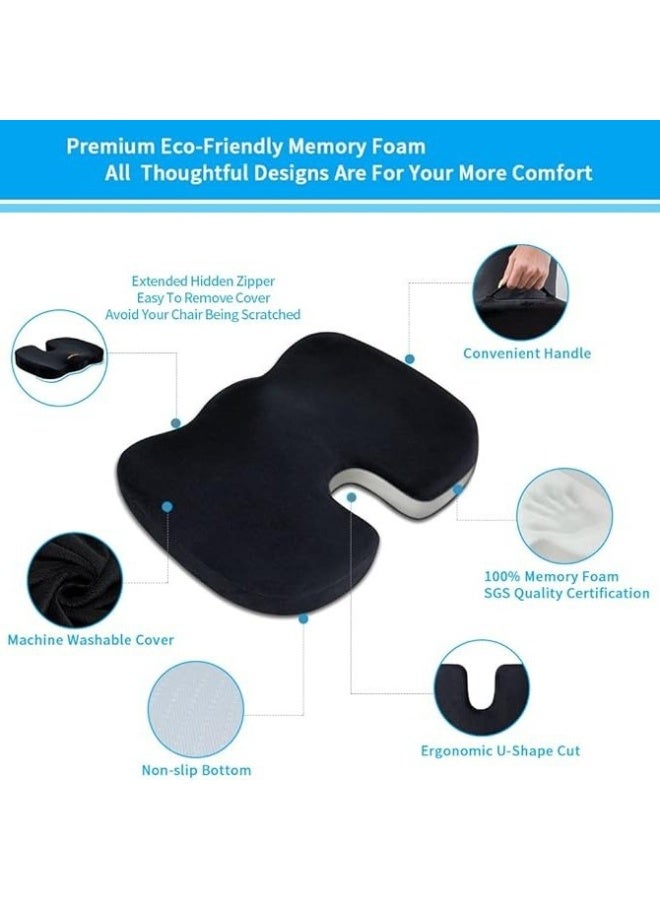 kunshao Lumbar Support Seat Cushion - Ergonomic Memory Foam Back Support for Pain Relief, Posture Correction & Comfort - Orthopedic Chair Cushion for Office Chairs, Car Seat & Home Use - Image 5