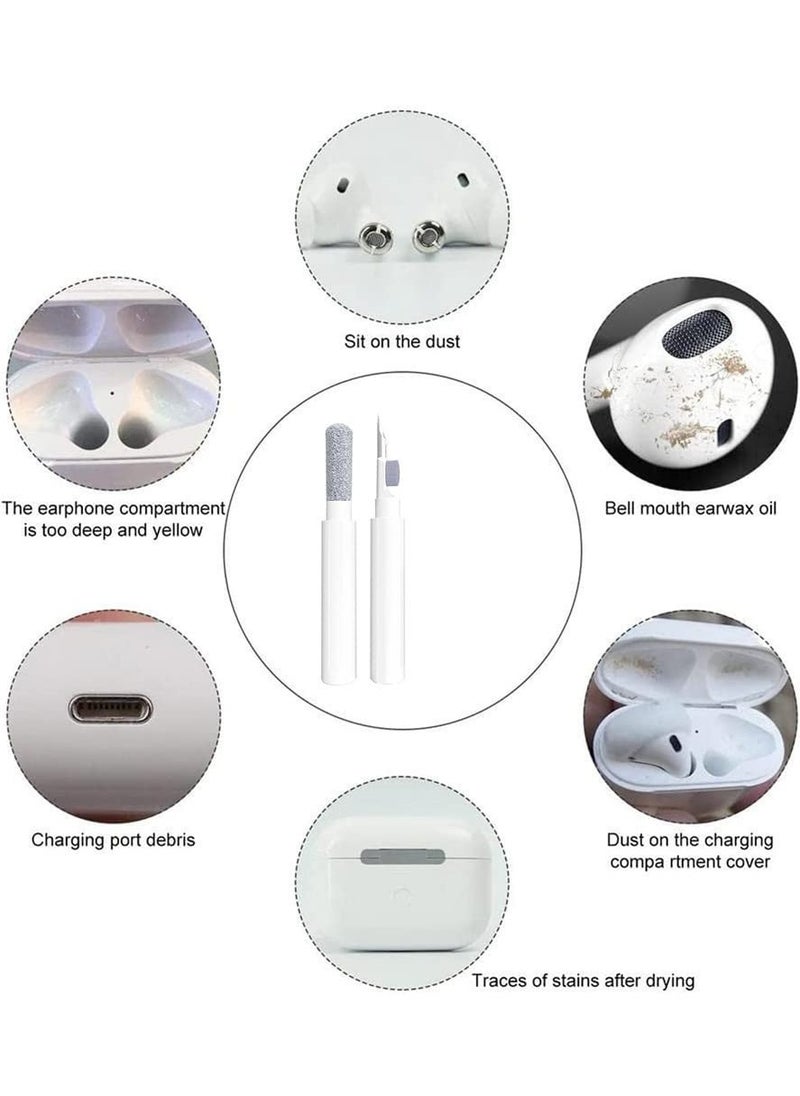 HaHaHai - 6 In 1 Cleaner Kit for Airpods, Multi-function Cleaning Pen with Soft Brush, Suitable for Earphone, Ipod, iPhone, Ipad, Cleaning Tools(White) - Image 1