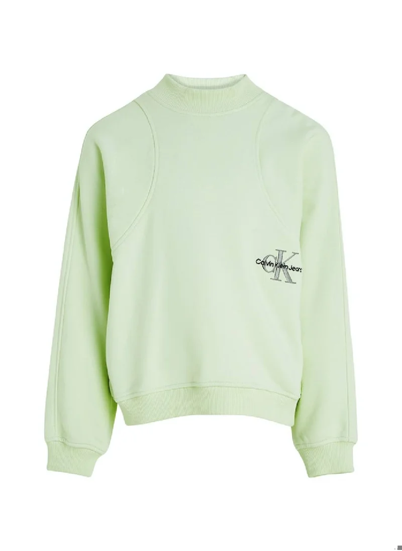 Calvin Klein Jeans Calvin Klein Jeans Kids, Girls' Sweatshirt - Sportswear - Cotton , Green