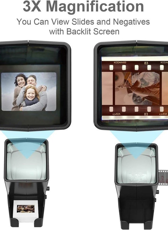 DIGITNOW !35mm Slide and Film Viewer, 3X Magnification LED Lighted Illuminated Viewing,USB Powered/Battery Operation-for 35mm Slides & Positive Film Negatives(4AA Batteries Included) - Image 2