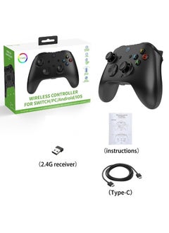 Ultimate 2.4G Wireless Controller Hall Effect Joystick Update Gaming Controller with Charging Dock for PC, Android, Steam Deck & Apple Black