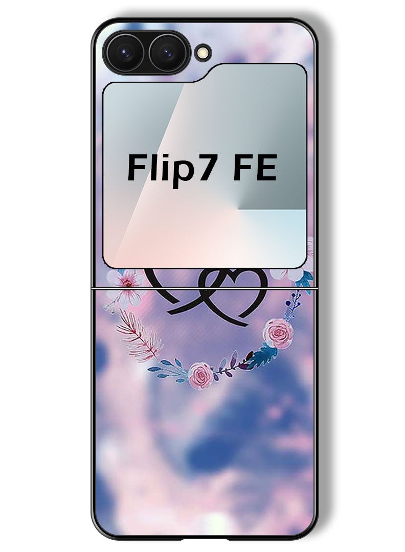 Theodor Case Compatible with Samsung Galaxy Z Flip 7 FE 6.7 Inch Protection Shockproof Bumper Cover Two HEarts - Image 1