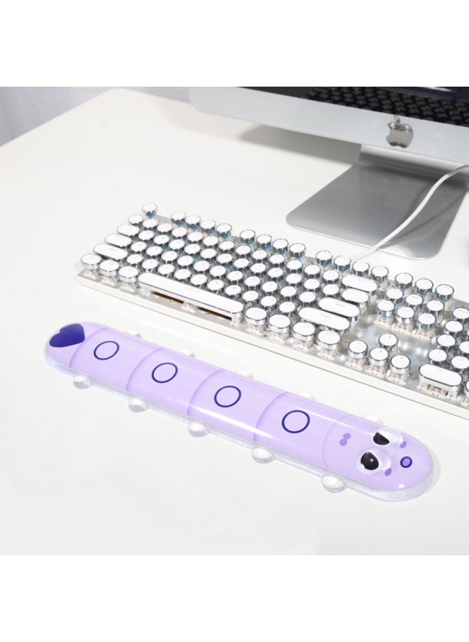 Generic - Cartoon Transparent Silicone Wrist Keypad Cushion Refreshing And Comfortable Office Small Hand Cushion Men's And Women's Internet Celebrity Computer Mouse Cushion-Pattern:Purple Caterpillar Protector - Image 1