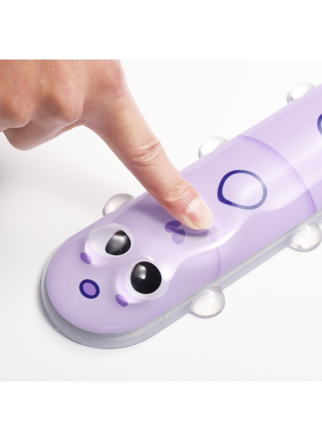 Generic - Cartoon Transparent Silicone Wrist Keypad Cushion Refreshing And Comfortable Office Small Hand Cushion Men's And Women's Internet Celebrity Computer Mouse Cushion-Pattern:Purple Caterpillar Protector - Image 1