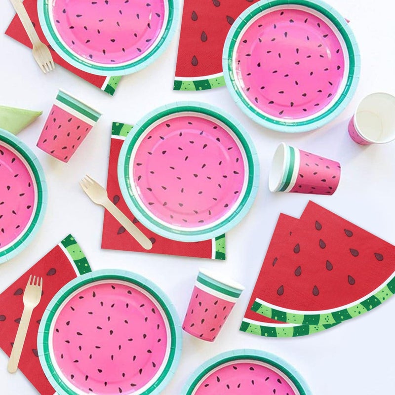 PTECDROTS 100Pcs Watermelon Napkins, Disposable Watermelon Slices Napkins, Picnic Napkins for Kids Baby Shower Summer Tropical Fruit Watermelon Party Supplies, 13 x 13 Inches - Image 5