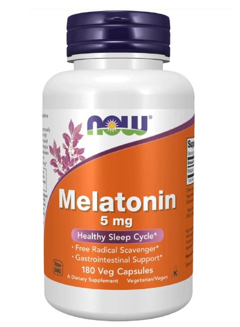 now melatonin 5mg 180 veg capsules - Image 1