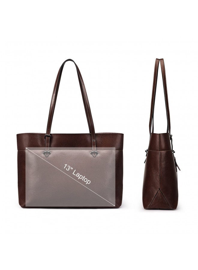 S-ZONE S-Zone Women Vintage Genuine Leather Tote Shoulder Bag Handbag Upgraded Version Medium  - Image 2