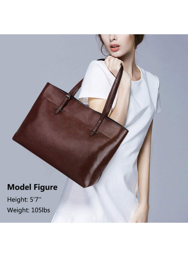 S-ZONE S-Zone Women Vintage Genuine Leather Tote Shoulder Bag Handbag Upgraded Version Medium  - Image 1